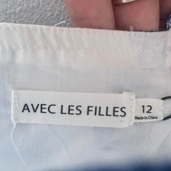 NEW Avec Les Filles Dress Size 12 Blue‎ White Nautical Mermaid Ocean Beach Midi - Picture 3 of 16